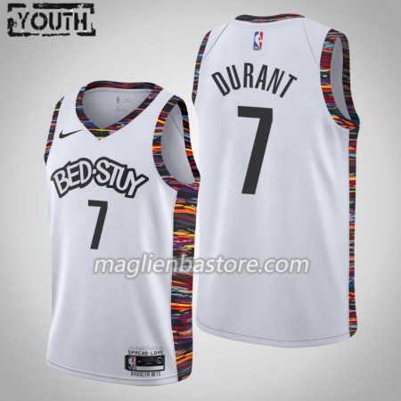 Maglia NBA Brooklyn Nets Kevin Durant 7 Nike 2019-20 City Edition Swingman - Bambino